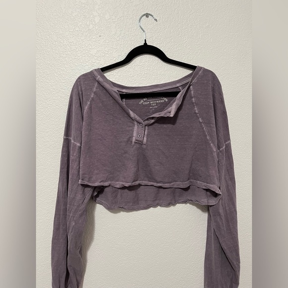 Oversized Boy Friend Top, AERO, Purple - Picture 1 of 1